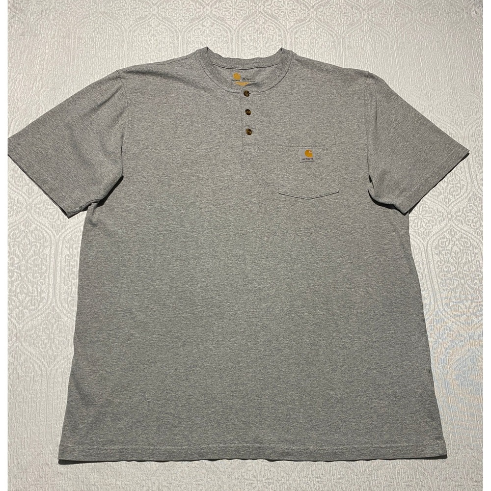 Carhartt Mens XL Tall‎ Heather Grey Henley Pocket T-Shirt K84 HGY Original Fit